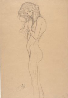 Standing Female Nude (Study for The Beethoven Frieze), 1901. Creator: Klimt, Gustav (1862-1918)