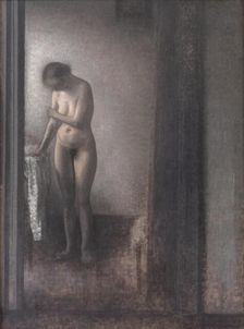 Standing Female Nude;Female Model, 1909-1910. Creator: Vilhelm Hammershøi