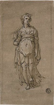 Standing Female Allegorical Figure, 1566/67. Creator: Unknown