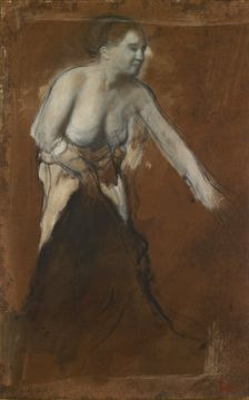 Standing Female Figure with Bared Torso, 1867. Creator: Edgar Degas