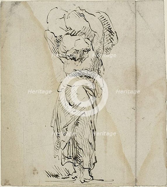 Standing Female Figure Carrying a Large Bundle, n.d. Creator: Jean-Baptiste Carpeaux.