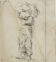 Standing Female Figure Carrying a Large Bundle, n.d. Creator: Jean-Baptiste Carpeaux
