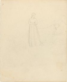 Standing Female Figure Looking at Reclining and Seated Figures. Creator: John Flaxman