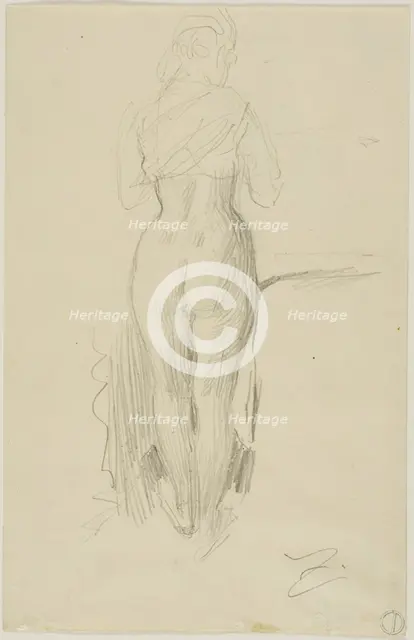 Standing Female Figure Seen from Behind, n.d. Creator: Anders Leonard Zorn.