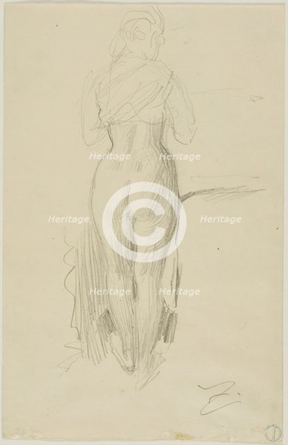 Standing Female Figure Seen from Behind, n.d. Creator: Anders Leonard Zorn.