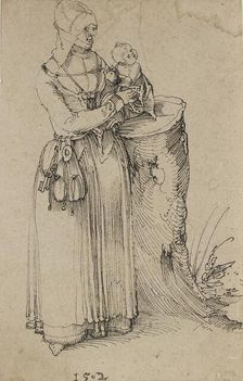 Standing Figure of a Woman holding a Child, 1502. Artist: Albrecht Durer