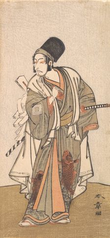 Standing figure of an actor of the Ichikawa family, probably Danjuro IV, 1726-1792. Creator: Shunsho