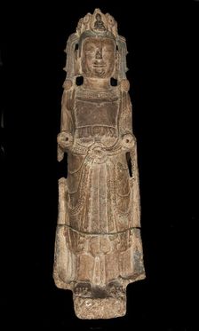 Standing figure of Bodhisattva: both hands missing, and minor injuries, Period of Division, 557-581. Creator: Unknown