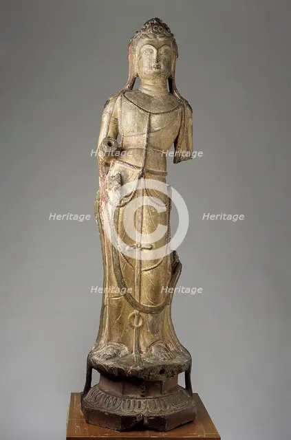 Standing figure of Bodhisattva, Tang dynasty, 8th-9th century. Creator: Unknown.