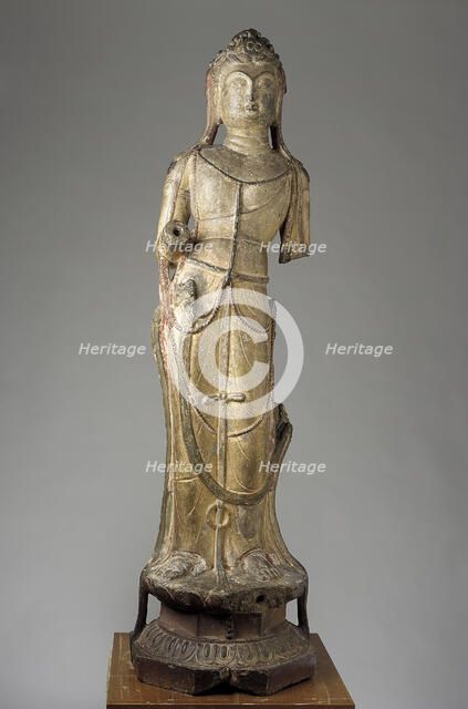 Standing figure of Bodhisattva, Tang dynasty, 8th-9th century. Creator: Unknown.
