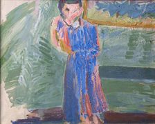 Standing Figure, Blue Dress, 1941. Creator: Niels Larsen Stevns