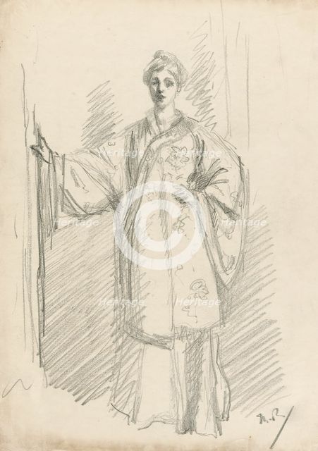 Standing Figure in a Chinese Gown, 1890-94. Creator: Theodore Roussel.