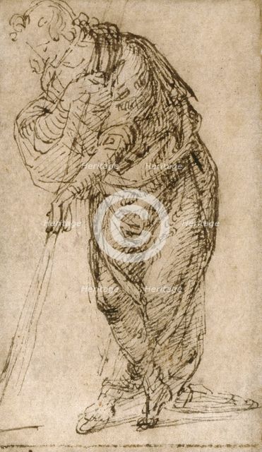 Standing Figure Leaning on a Staff, c.1510. Creator: Piero di Cosimo.