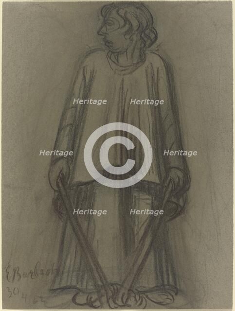 Standing Figure with Extinguished Torches, 1922. Creator: Ernst Barlach.