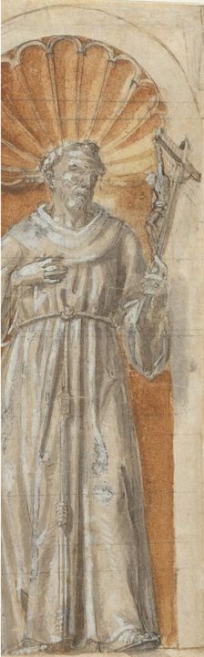 Standing Franciscan Saint in a Niche, 1650-1700. Creator: Anon