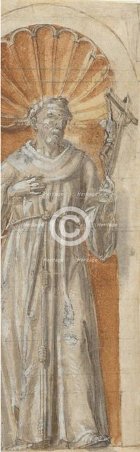 Standing Franciscan Saint in a Niche, 1650-1700. Creator: Anon.