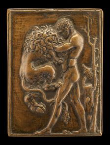 Standing Hercules with the Nemean Lion, c. 1488/1489. Creator: Moderno