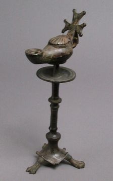 Standing Lamp with a Cross on a Pricket Stand, Byzantine, 4th-5th century. Creator: Unknown
