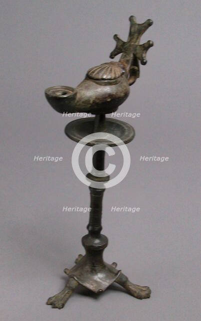Standing Lamp with a Cross on a Pricket Stand, Byzantine, 4th-5th century. Creator: Unknown.