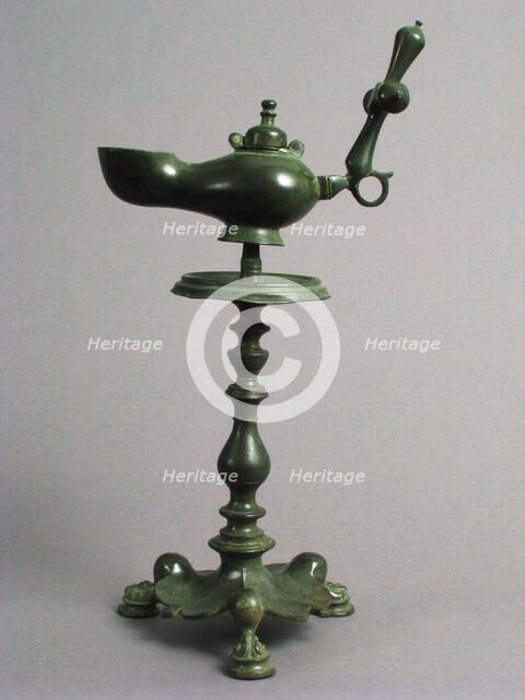 Standing Lamp with a Cross on a Pricket Stand, Byzantine, 5th century. Creator: Unknown.