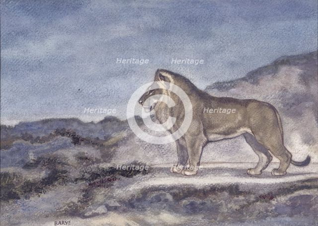Standing Lion, c1850s-1860s. Creator: Antoine-Louis Barye.