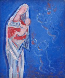 Standing Madonna with an Angel, 1937-1938. Creator: Mikulas Galanda