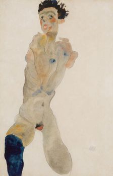 Standing Male with Crossed Arms (Self-portrait), 1912. Creator: Schiele, Egon (1890-1918)