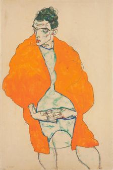 Standing Male Figure (Self-Portrait) , 1914. Creator: Schiele, Egon (1890-1918)