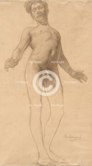 Standing Male Nude, 1885. Creator: Frederick William MacMonnies (American, 1863-1937).