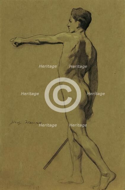 Standing male nude, 1917. Creator: Josef Wawra.