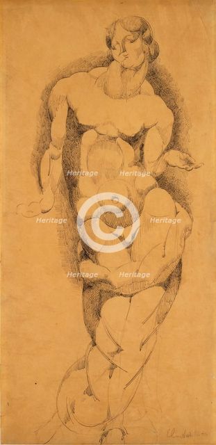 Standing Male Nude, c. 1909. Creator: Elie Nadelman.
