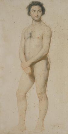 Standing male nude, February, 1859. Creator: William Mulready