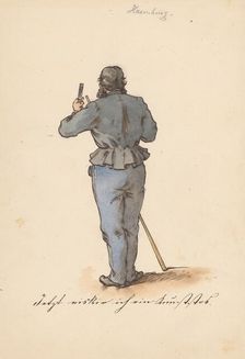 Standing man from behind, 1850-1860. Creator: Friedrich Carl von Scheidlin