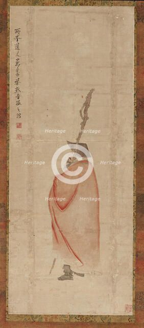 Standing man in a red coat, Qing dynasty, (18th century ?). Creator: Luo Ping.