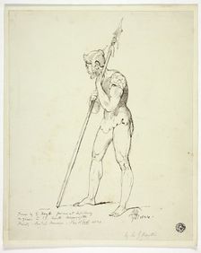 Standing Man in Armour Holding Lance, n.d. Creator: George Hayter