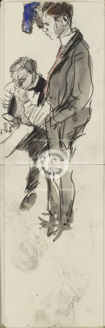Standing man, possibly next to a cobbler, 1875-1934. Creator: Isaac Lazerus Israels.