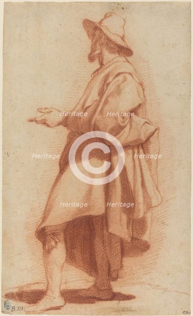 Standing Man Wearing a Cloak and Hat, c. 1602. Creator: Matteo Rosselli.