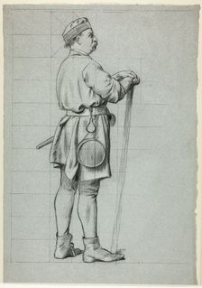 Standing Man with Hands Resting on Stick, n.d. Creator: Henry Stacy Marks