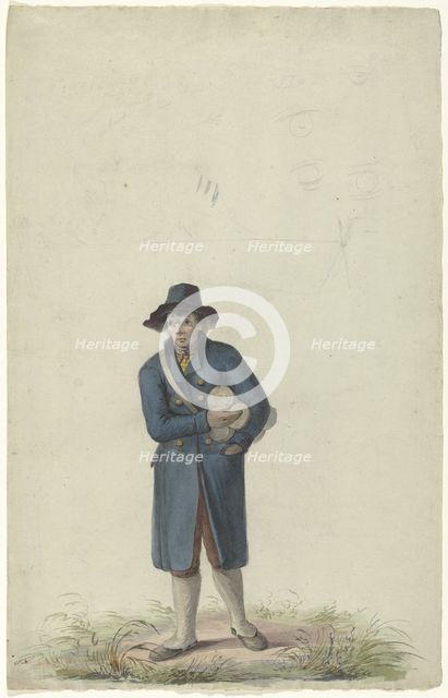 Standing man with three rolls under the arm, 1700-1800. Creator: Anon.