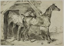 Standing Mare and Colt, n.d. Creator: Unknown