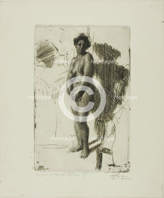 Standing Negress, 1901. Creator: Anders Leonard Zorn.