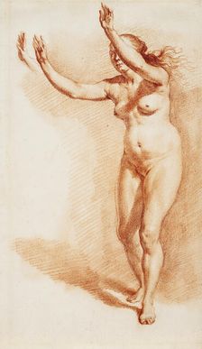 Standing Nude Woman with Upraised Arms, between circa 1665 and circa 1670. Creator: Adriaen van de Velde