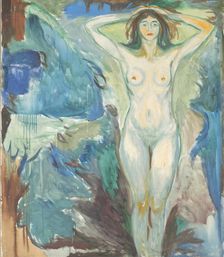 Standing Nude Against Blue Blackground, 1925-1930