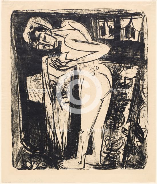 Standing Nude in a Room, 1921. Creator: Ernst Kirchner.