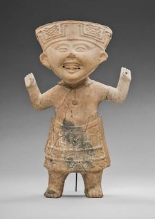 Standing, "Smiling" Figure with Hands Raised, A.D. 600/900. Creator: Unknown