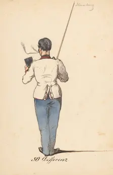 Standing soldier, 1850-1860. Creator: Friedrich Carl von Scheidlin