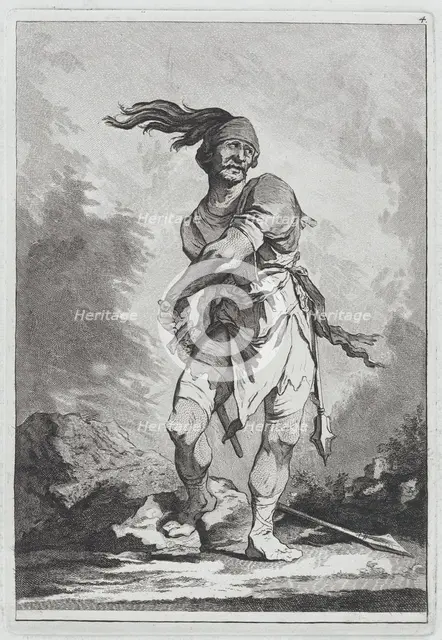 Standing Soldier Drawing his Sword, 1764. Creator: Matthias Pfenninger.