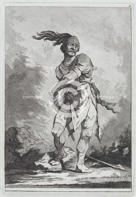 Standing Soldier Drawing his Sword, 1764. Creator: Matthias Pfenninger.