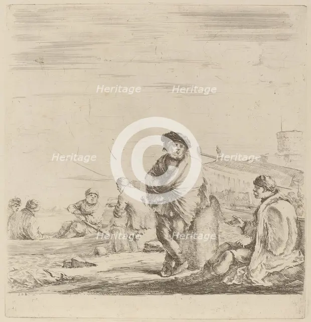Standing Sailor Talking with a Seated Levantine. Creator: Stefano della Bella.