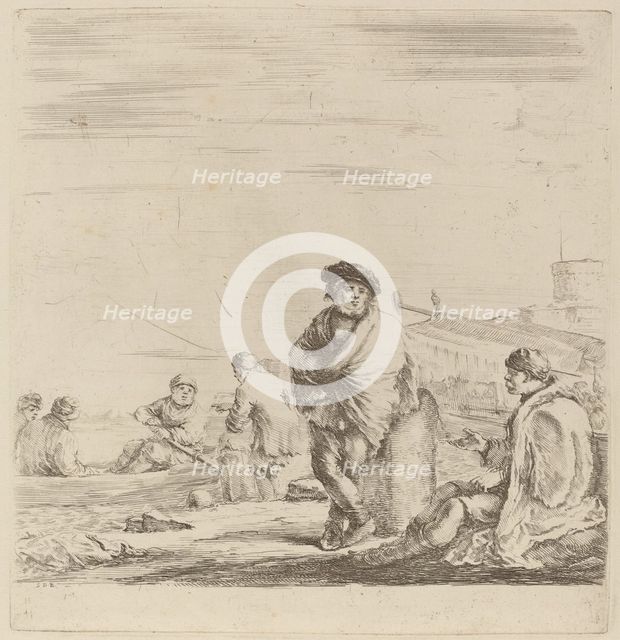 Standing Sailor Talking with a Seated Levantine. Creator: Stefano della Bella.